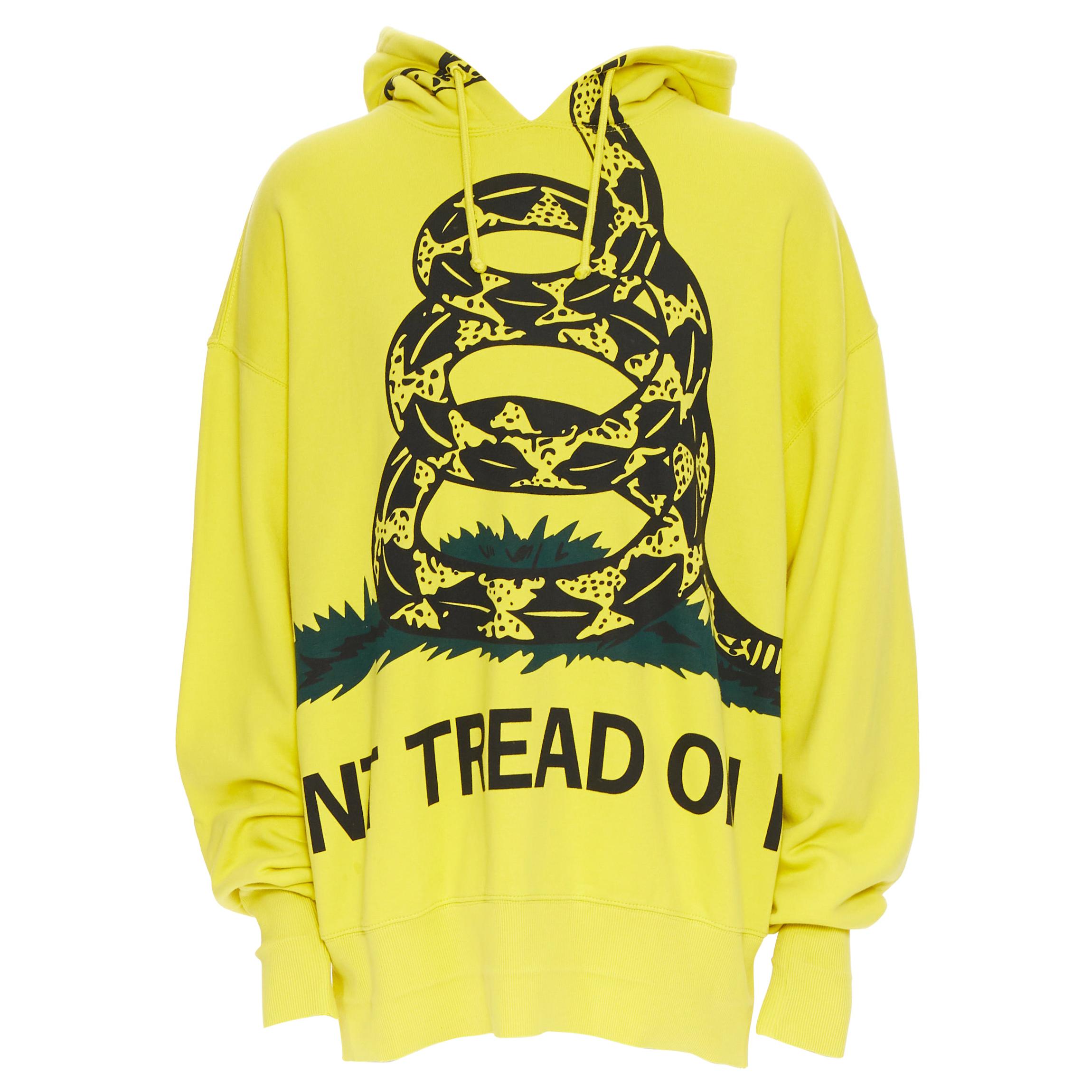 neu VETEMENTS 2019 Don't Tread On Me Snake Fleece Baumwolle Oversized Hoodie S