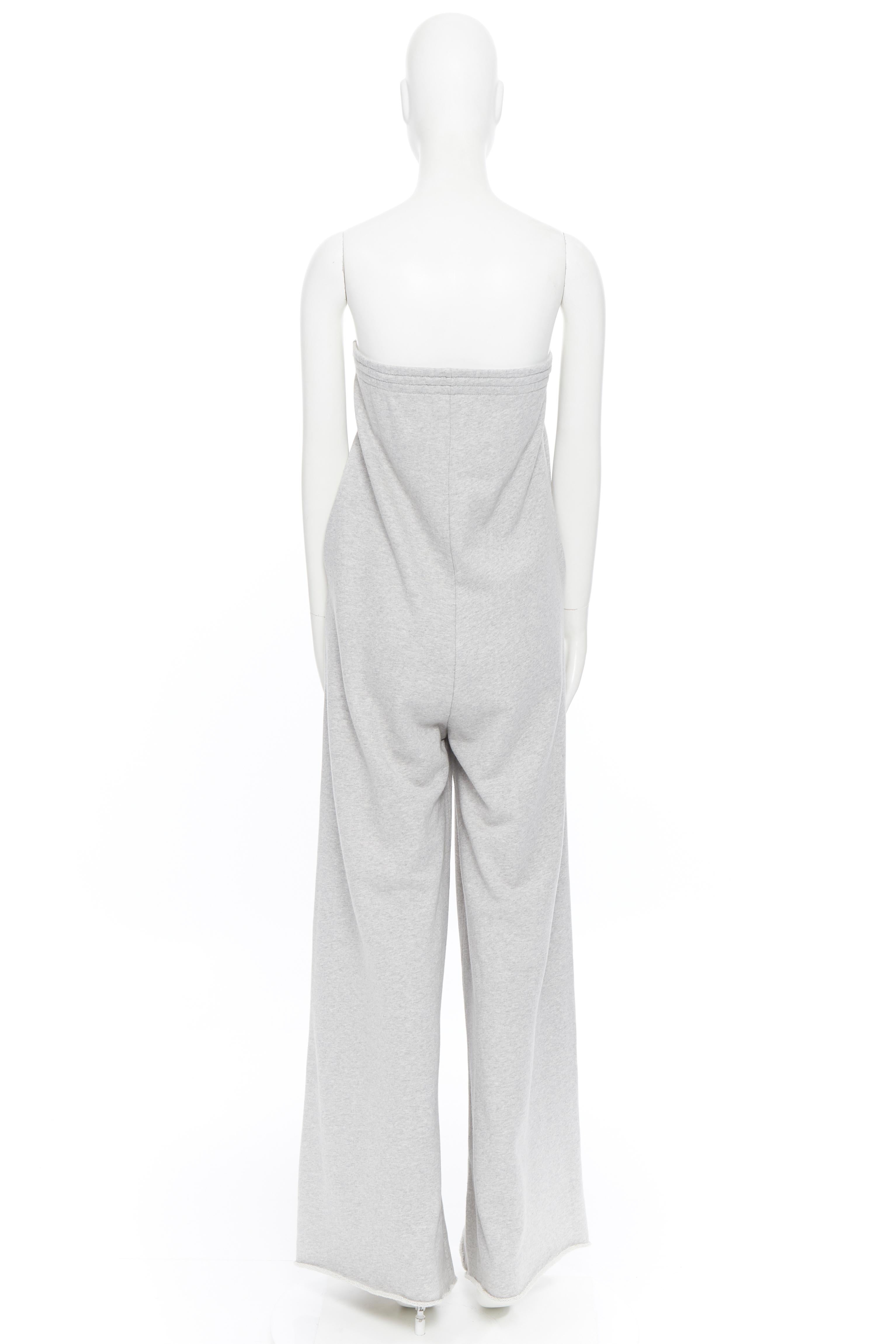 Gray new VETEMENTS AW18 grey cotton oversized extreme wide leg sweatpants jumpsuit S