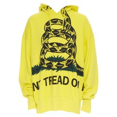 nuovo VETEMENTS AW19 Don't Tread On Me Snake Felpa con cappuccio oversize in pile M.