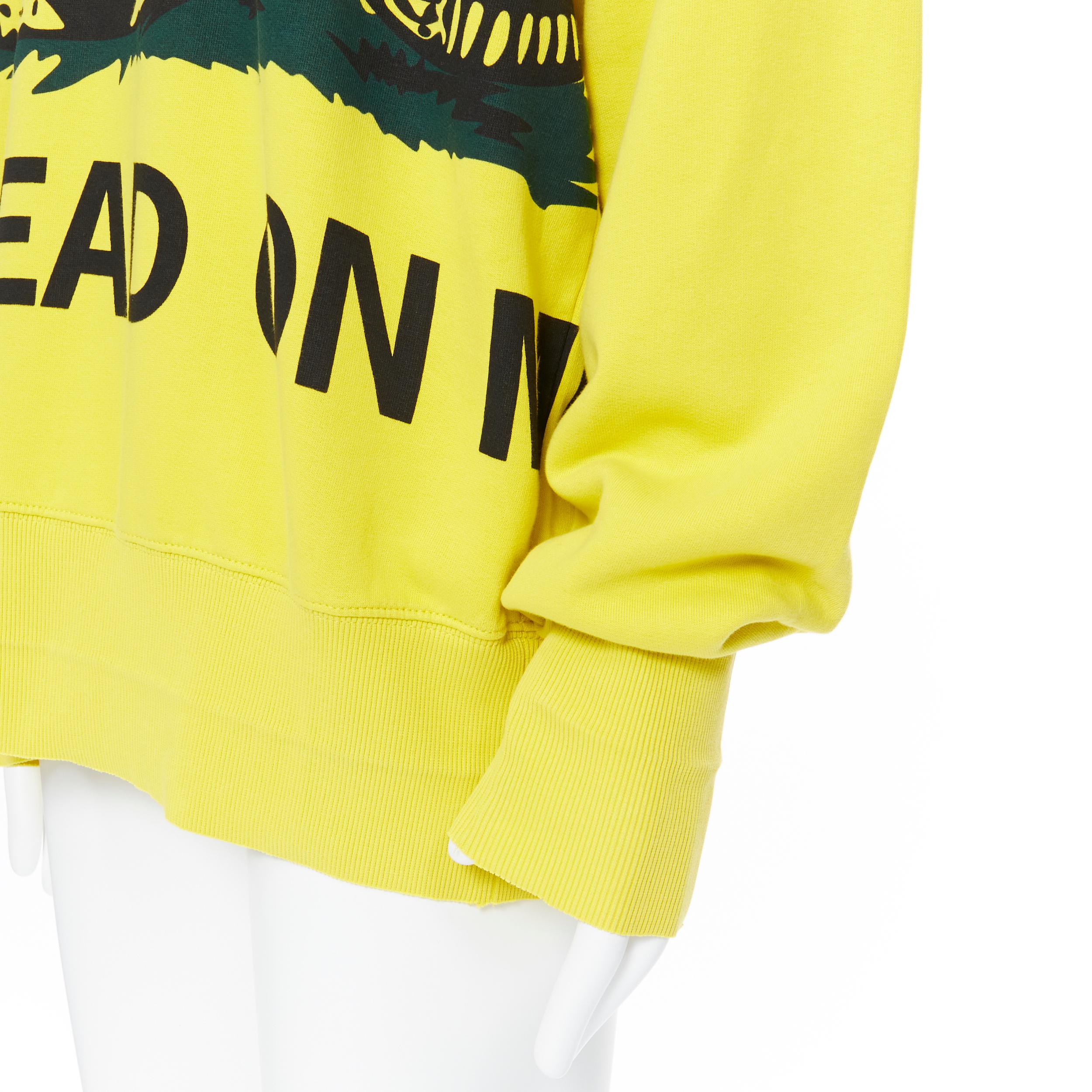 new VETEMENTS AW19 Don’t Tread On Me Snake fleece oversized hoodie sweats S
Brand: Vetements
Designer: Demna Gvasalia
Collection: AW2019
Model Name / Style: Snake hoodie
Material: Cotton
Color: Yellow
Pattern: Abstract; Snake print
Extra Detail: