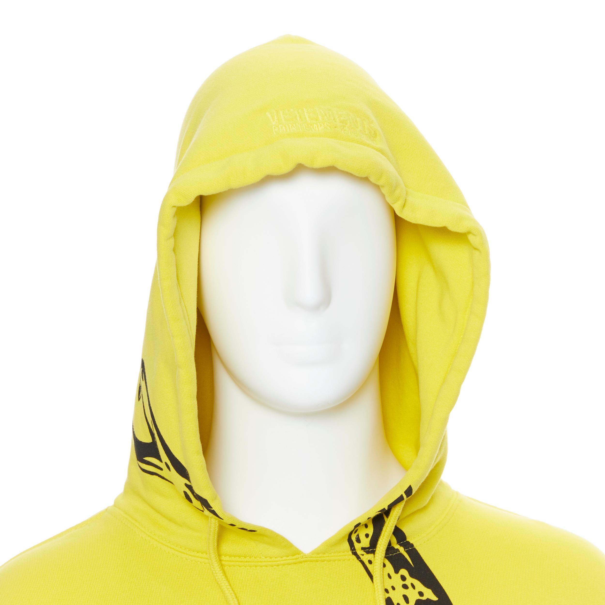 nuovo VETEMENTS AW19 Don't Tread On Me Snake felpa con cappuccio oversize in pile S 3