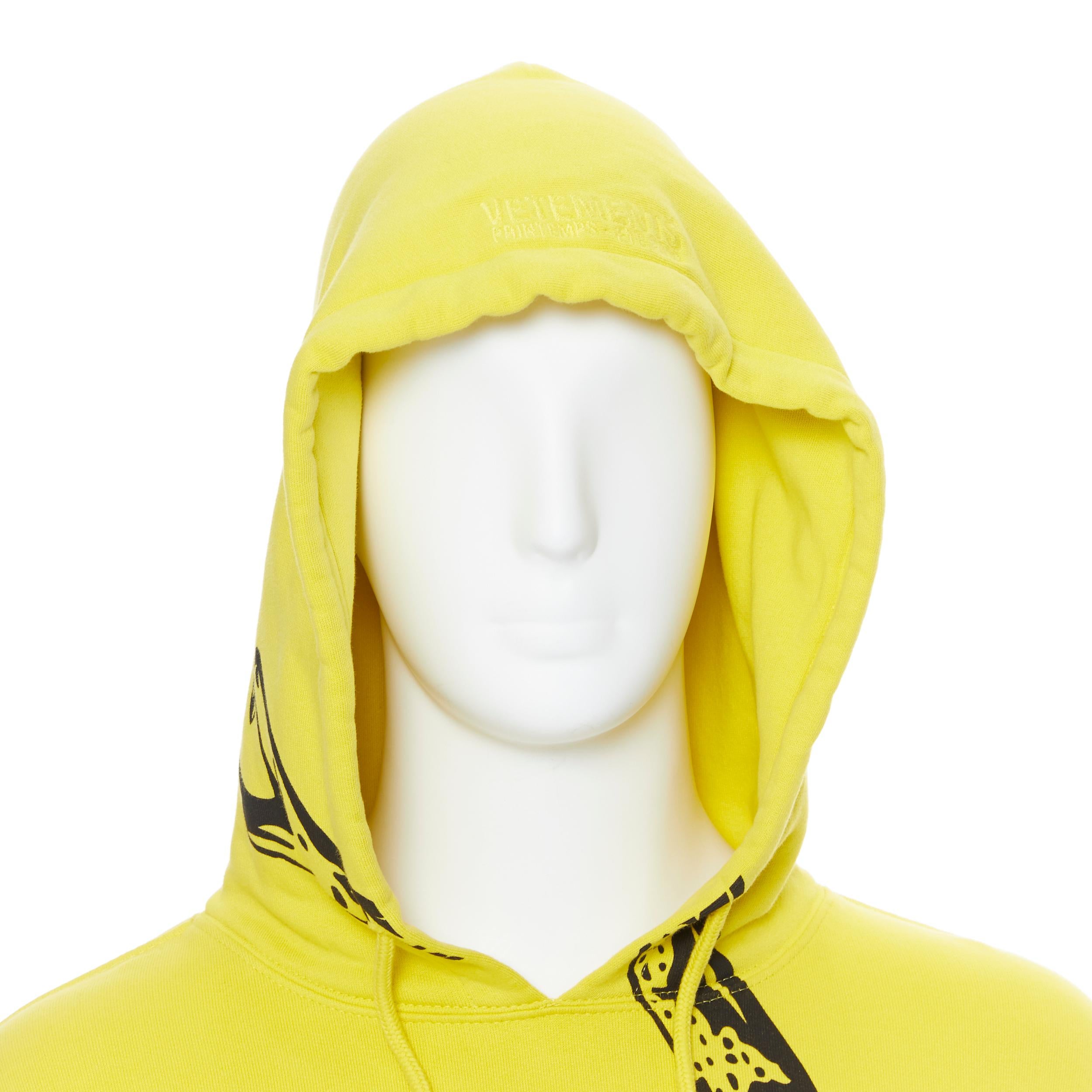 Men's new VETEMENTS AW19 Don’t Tread On Me Snake fleece oversized hoodie sweats S