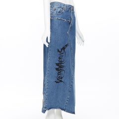 new VETEMENTS AW19 punk logo print deconstructed Levi's patchwork skirt XS