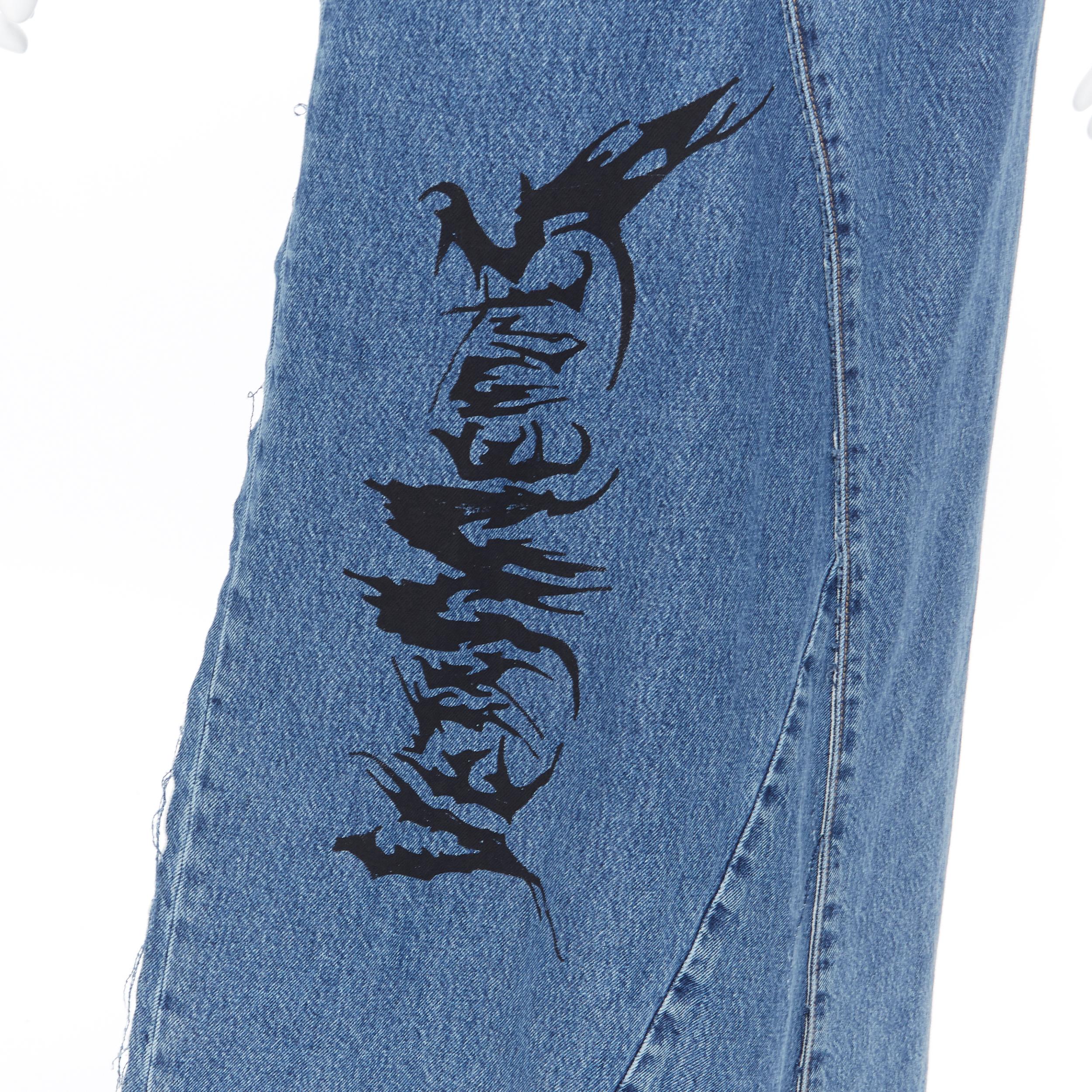 new VETEMENTS AW19 punk logo print deconstructed Levi's patchwork skirt XS 1
