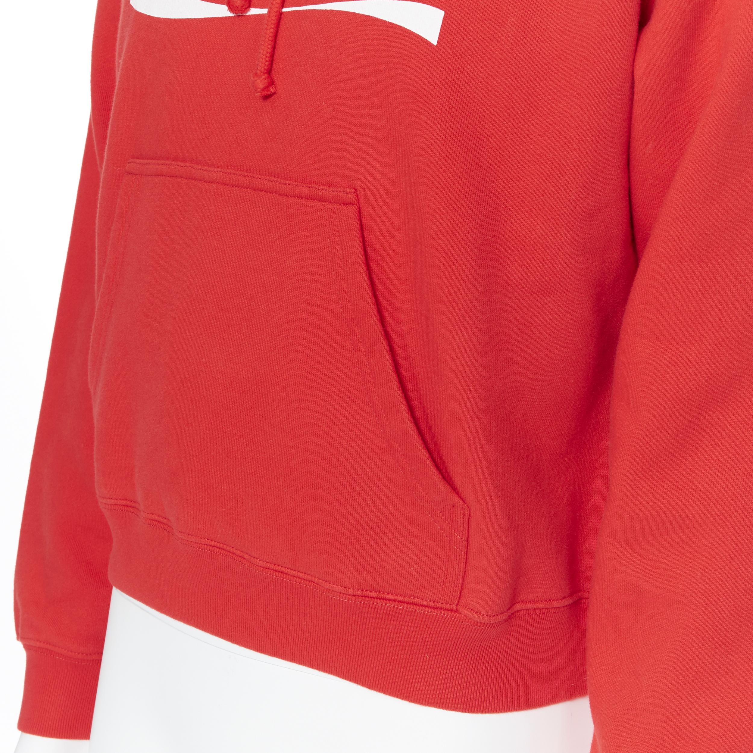nuevo VETEMENTS AW20 Big Cocaine rojo árabe Logo de Coca-Cola sudadera con capucha recortada suéter M 6