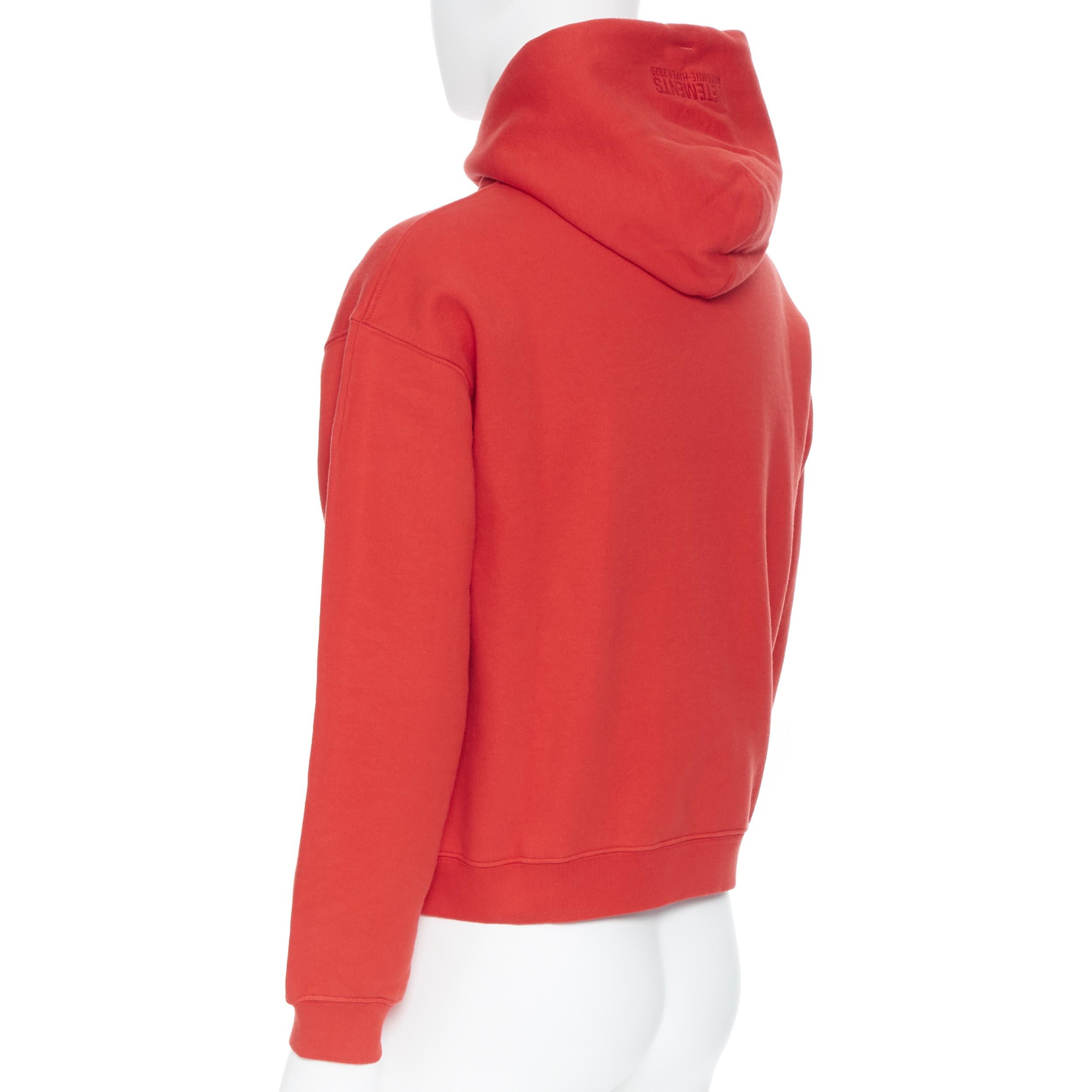 nuevo VETEMENTS AW20 Big Cocaine rojo árabe Logo de Coca-Cola sudadera con capucha recortada suéter M 3