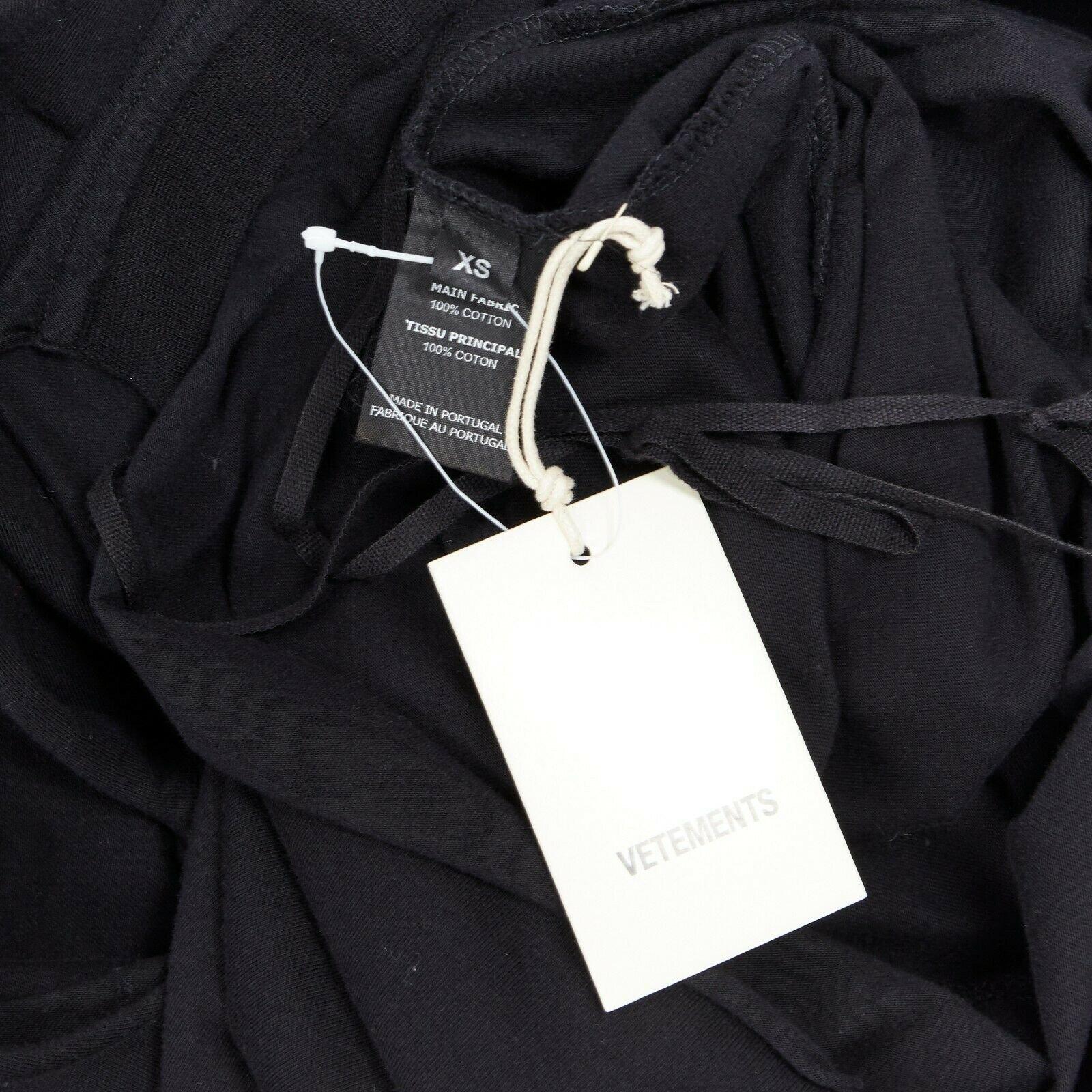 new VETEMENTS black deconstructed Antwerp cotton tshirt  t-shirt maxi dress S 3