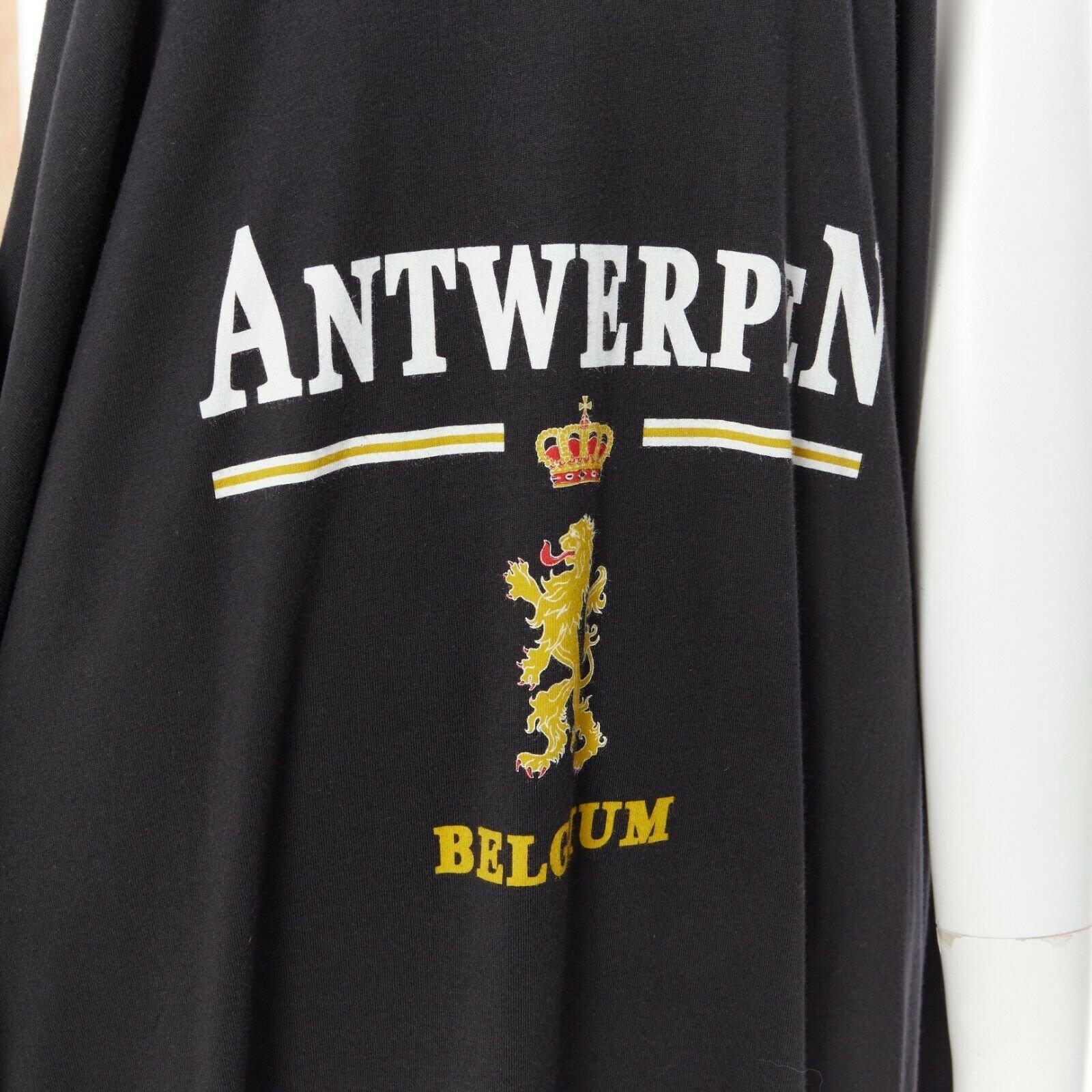 Women's new VETEMENTS black deconstructed Antwerp cotton tshirt  t-shirt maxi dress S