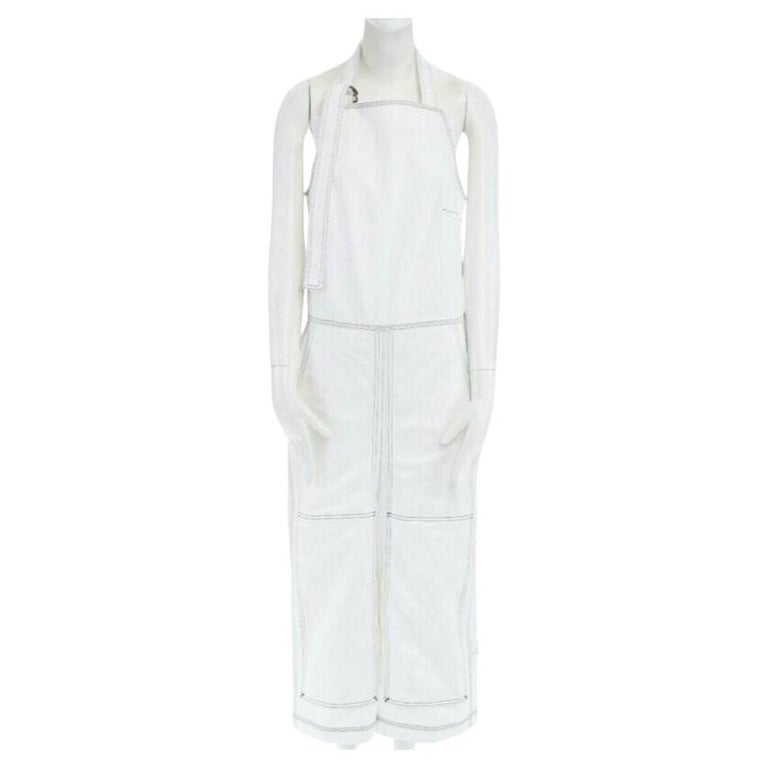 new VETEMENTS CARHARTT 2017 Runway white overstitch denim worker jumpsuit M  For Sale at 1stDibs