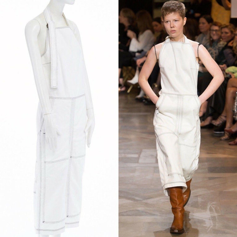 new VETEMENTS CARHARTT SS17 runway white overstitch denim worker jumpsuit M  For Sale at 1stDibs | vetements x carhartt, carhartt buksedragt