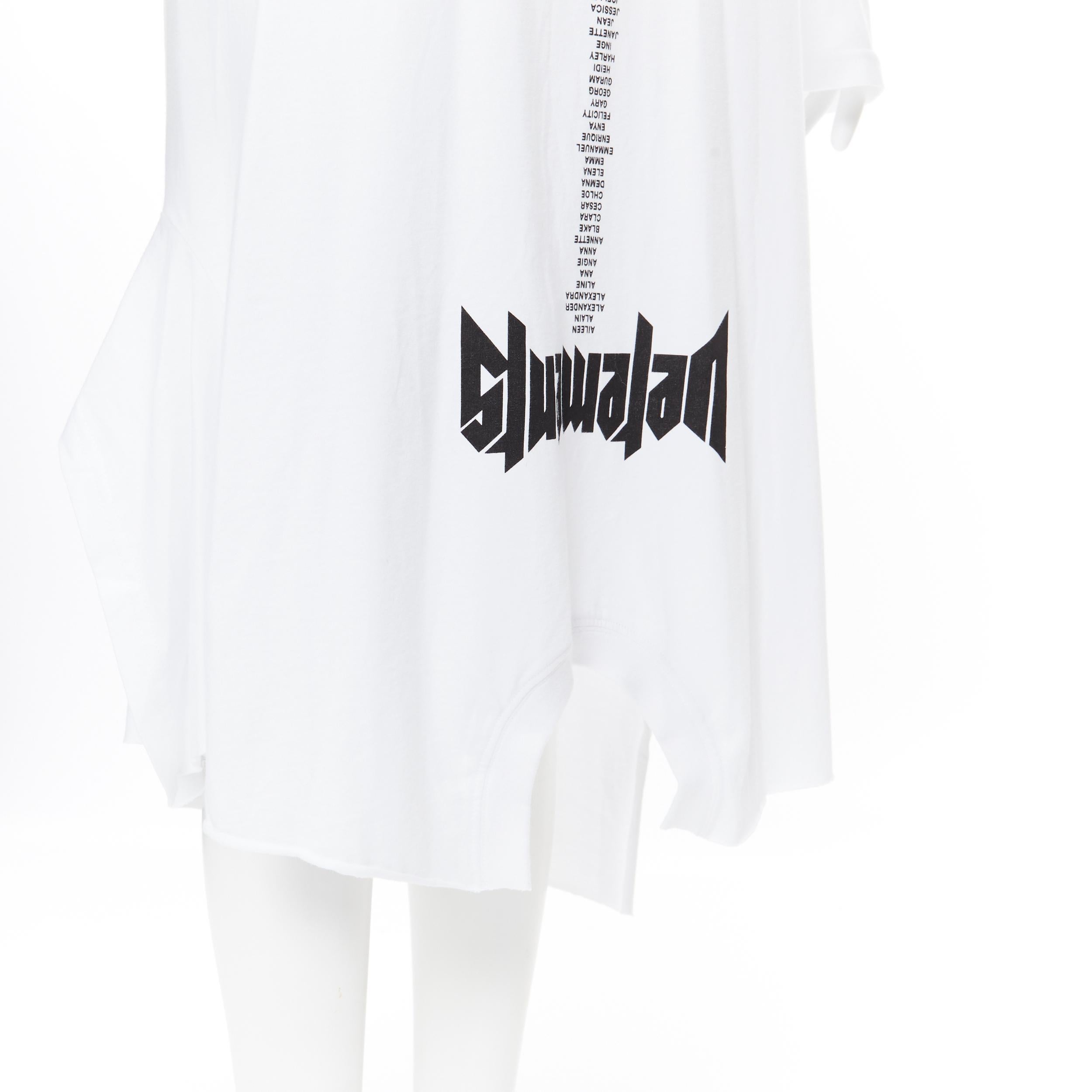 new VETEMENTS Demna Gvasalia white deconstructed band t-shirt hooded dress S 1