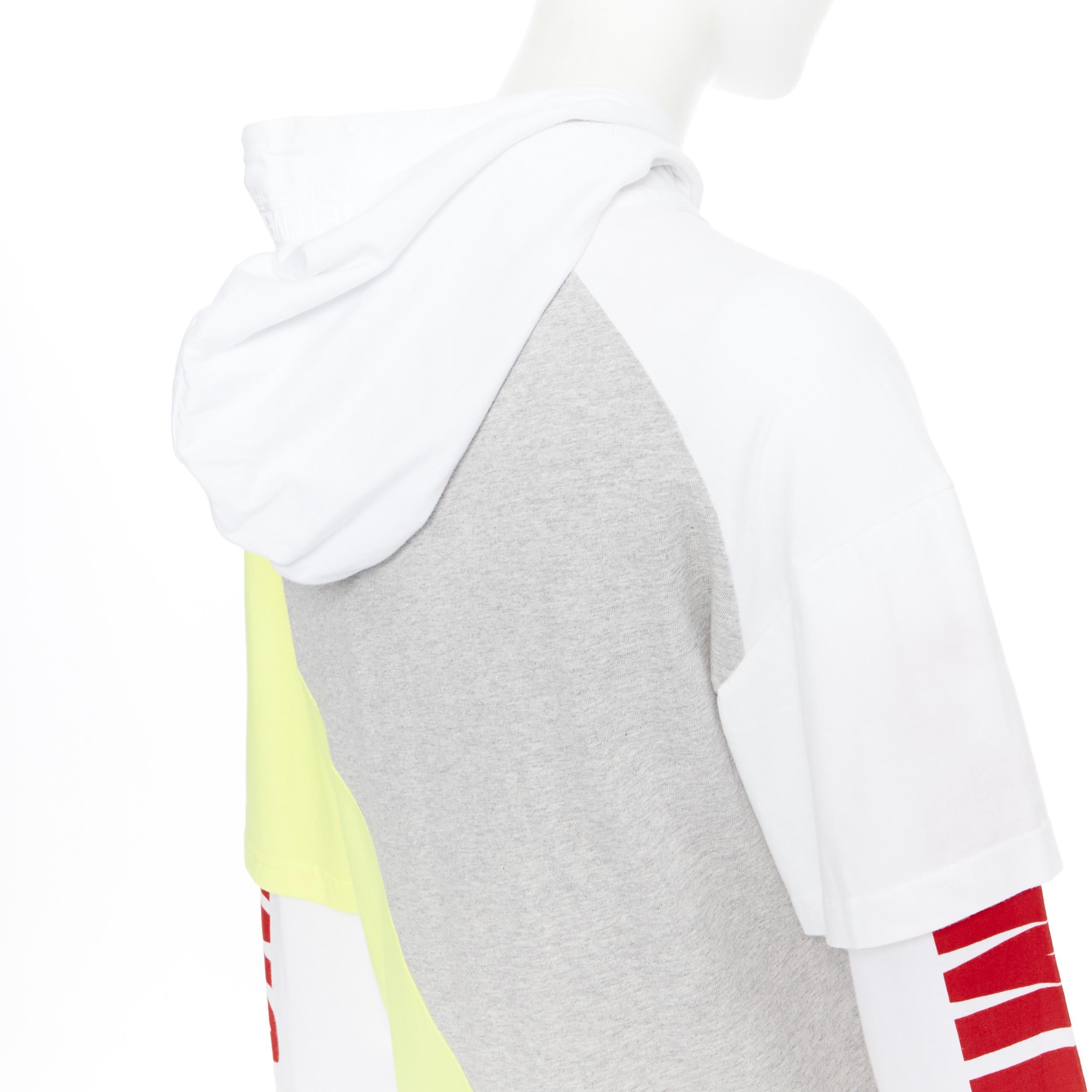 new VETEMENTS Demna Gvasalia white deconstructed band t-shirt hooded dress S 2
