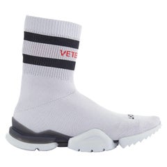 new VETEMENTS REEBOK Sock Runner grey sock knit speed trainer sneakers EU38.5