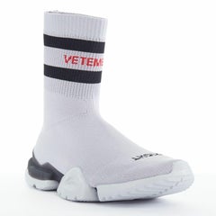 new VETEMENTS REEBOK Sock Runner grey sock knit speed trainer sneakers shoe EU42