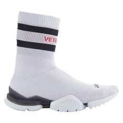 Used new VETEMENTS REEBOK Sock Runner grey sock knit speed trainer sneakers shoe EU42