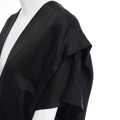 new VICTORIA BECKHAM 2017 black pinched kimono sleeve belted midi dress UK10 M