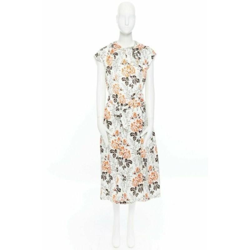 new VICTORIA BECKHAM SS17 Runway floral print cut open back belted dress UK10 M For Sale 4