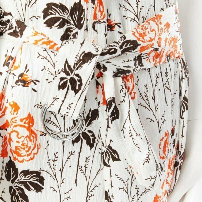 new VICTORIA BECKHAM SS17 Runway floral print cut open back belted dress UK12 M For Sale 3