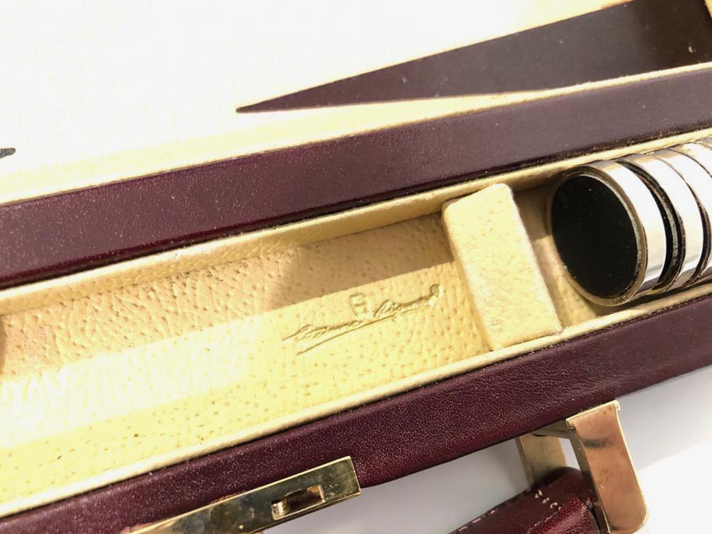 Hand-Crafted New Vintage 1970 Backgamon Rare Etienne Aigner Handmade Soft Leather Set