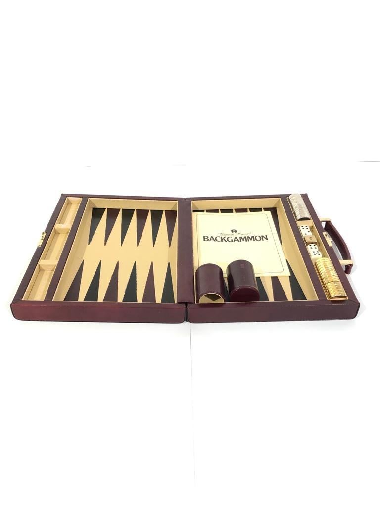 New Vintage 1970 Backgamon Rare Etienne Aigner Handmade Soft Leather Set 1