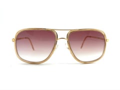 New Vintage Alain Delon Oversized Gold & Translucent  1990  Italy Sunglasses