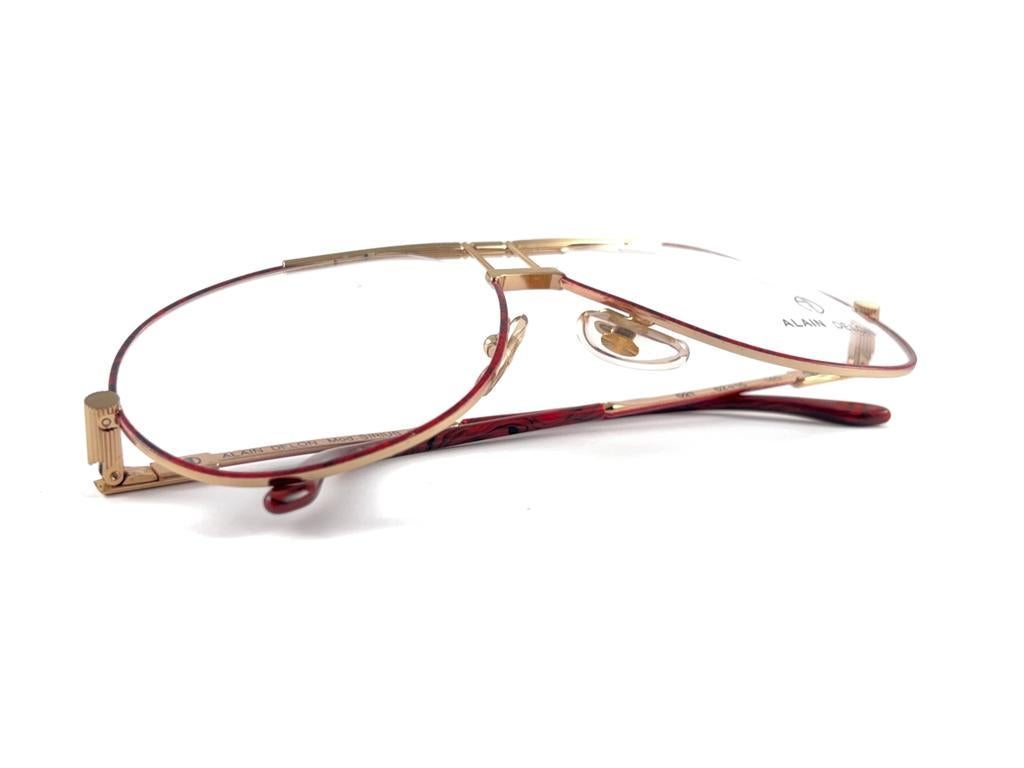 New Vintage Alain Delon Pilot Sirius 591 Rx Metallic Frame 80'S Italy Sunglasses For Sale 7
