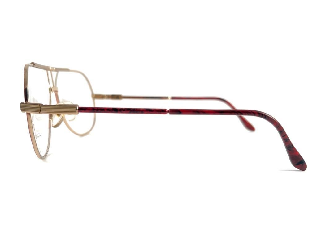 Women's or Men's New Vintage Alain Delon Pilot Sirius 591 Rx Metallic Frame 80'S Italy Sunglasses For Sale
