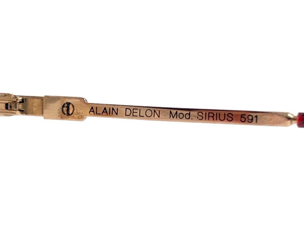 New Vintage Alain Delon Pilot Sirius 591 Rx Metallic Frame 80'S Italy Sunglasses For Sale 3