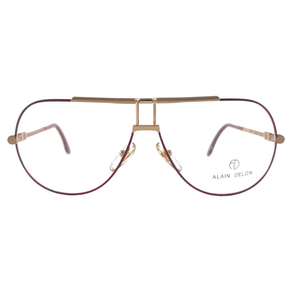 New Vintage Alain Delon Pilot Sirius 591 Rx Metallic Frame 80'S Italy Sunglasses For Sale