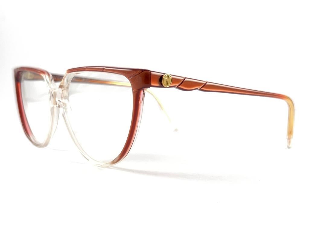 Beige New Vintage Alain Delon Romy 606 Rx Translucent  Italy Sunglasses For Sale