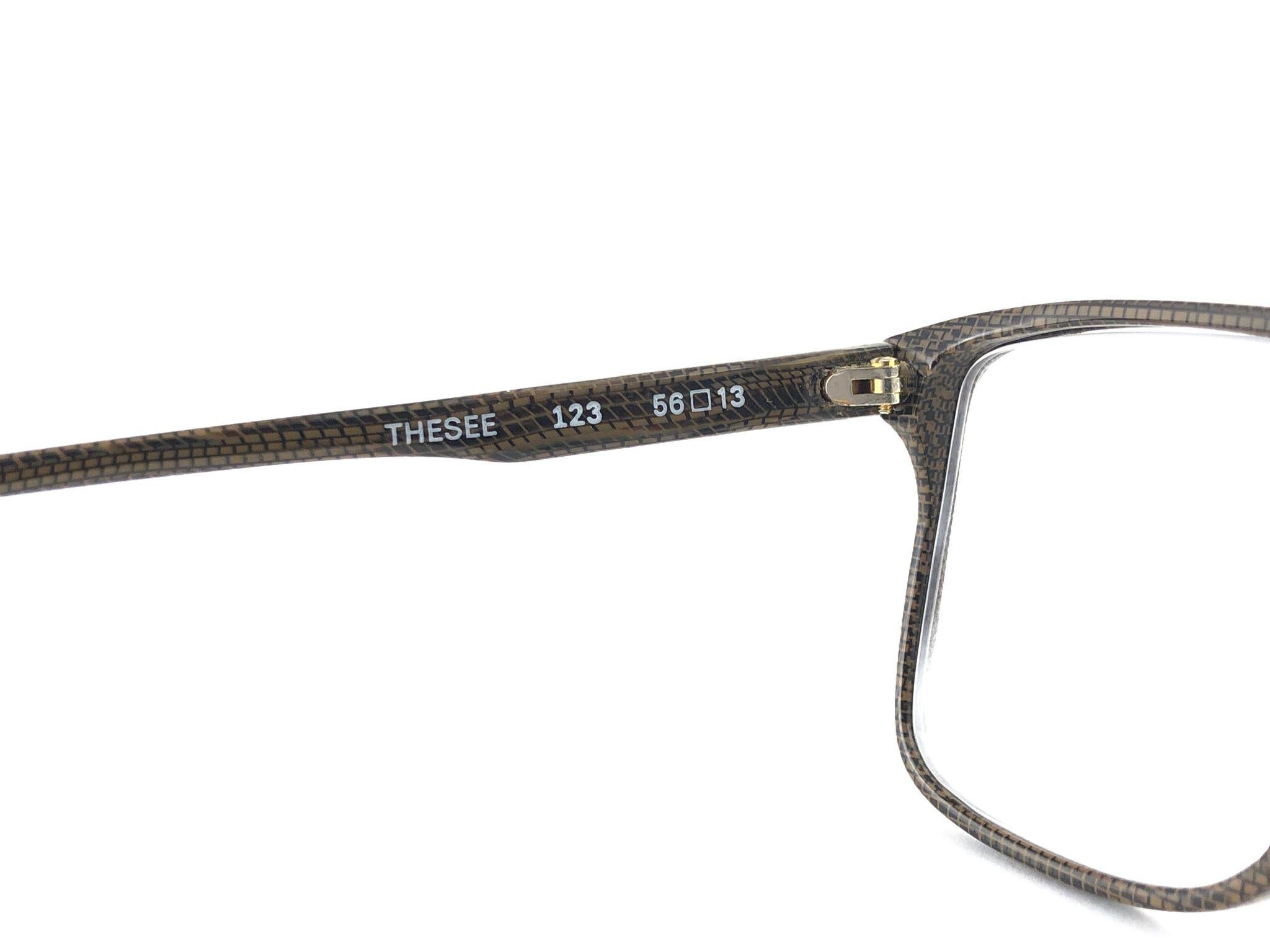 New Vintage Alain Delon Thesee 123 RX Snake pattern 1990 Italy Sunglasses For Sale 2