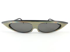 New Vintage Alain Mikli 0104215 Metallic Grace Jones France Sunglasses 1980's