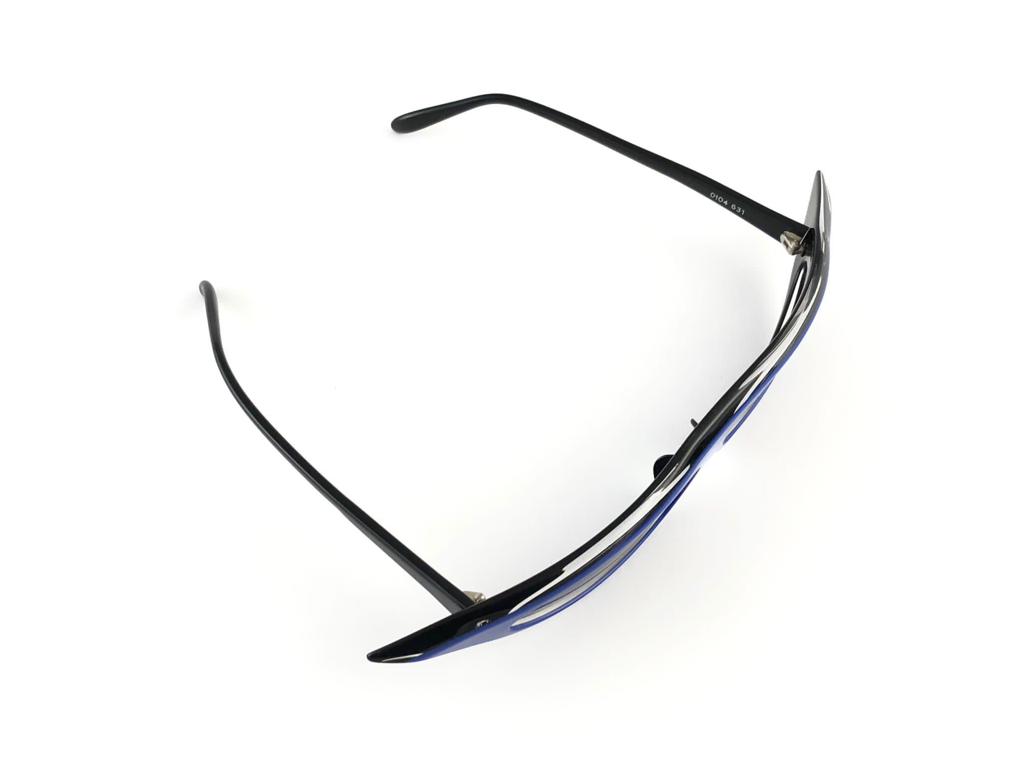 Nouveau Vintage Alain Mikli 0104631 Blue Grace Jones  Lunettes de soleil françaises des années 1980 en vente 5