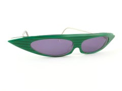 New Vintage Alain Mikli 0104211 Green Grace Jones  France Sunglasses 1980's