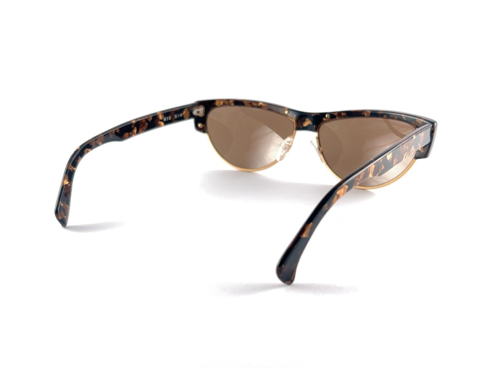 New Vintage Alain Mikli 615 Marbled Tortoise  Handmade Sunglasses 1990'S France For Sale 5