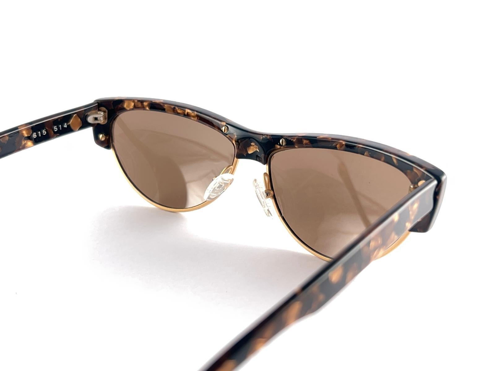 New Vintage Alain Mikli 615 Marbled Tortoise  Handmade Sunglasses 1990'S France For Sale 6