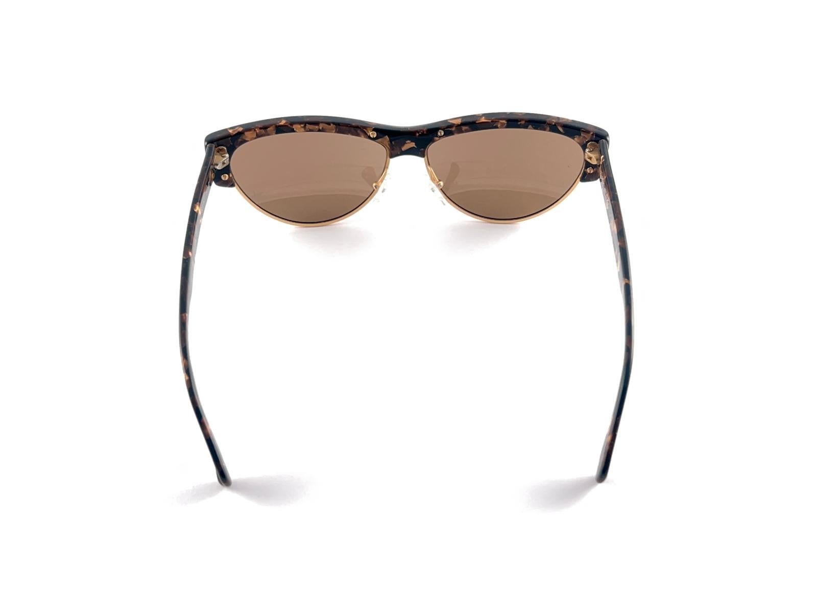 New Vintage Alain Mikli 615 Marbled Tortoise  Handmade Sunglasses 1990'S France For Sale 7
