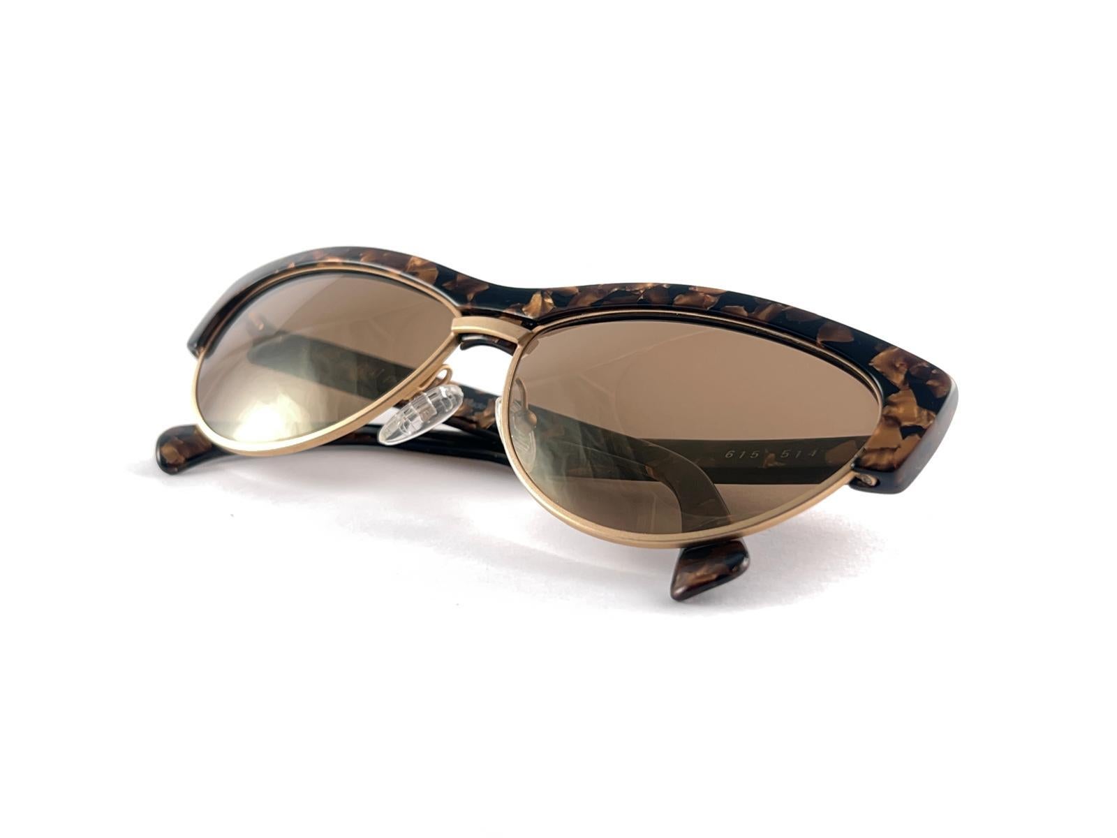 New Vintage Alain Mikli 615 Marbled Tortoise  Handmade Sunglasses 1990'S France For Sale 10