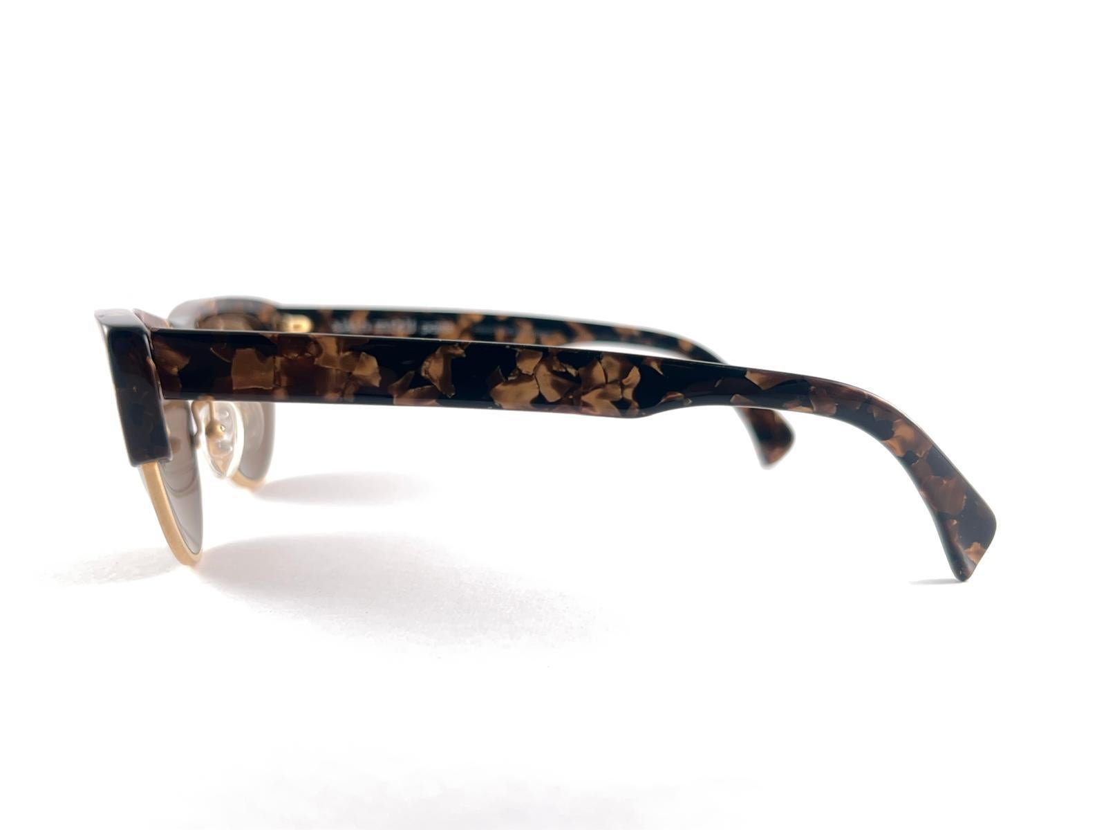Women's or Men's New Vintage Alain Mikli 615 Marbled Tortoise  Handmade Sunglasses 1990'S France For Sale