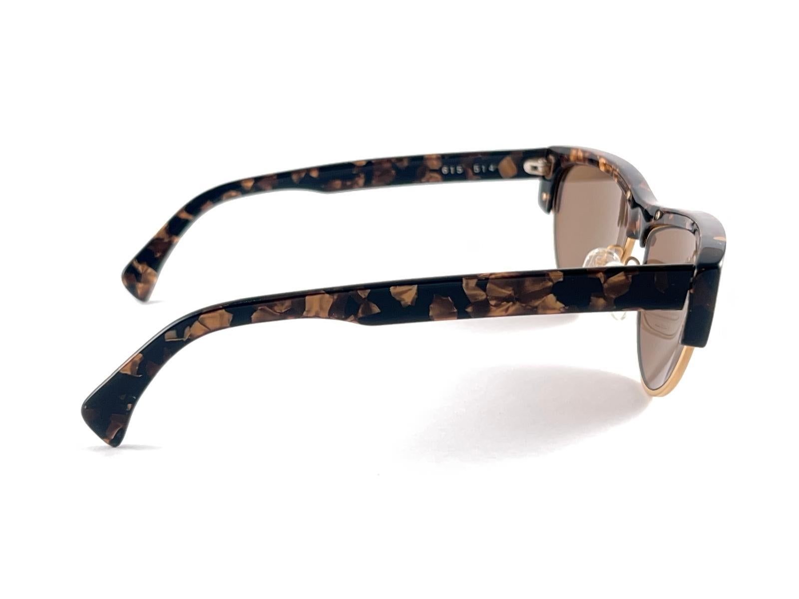New Vintage Alain Mikli 615 Marbled Tortoise  Handmade Sunglasses 1990'S France For Sale 2