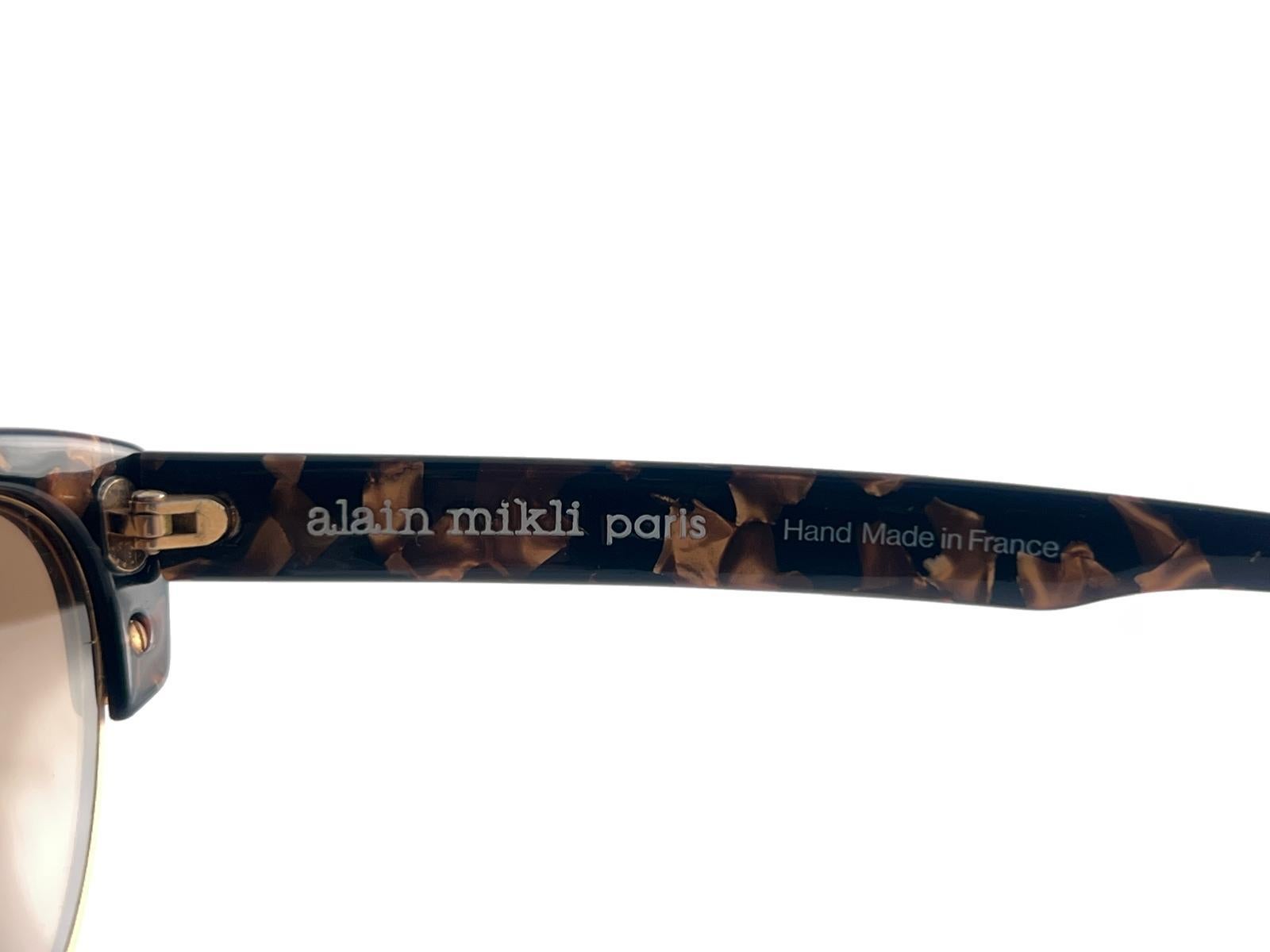 New Vintage Alain Mikli 615 Marbled Tortoise  Handmade Sunglasses 1990'S France For Sale 3