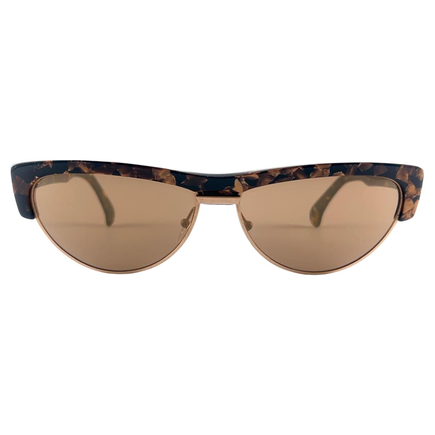 New Vintage Alain Mikli 615 Marbled Tortoise  Handmade Sunglasses 1990'S France For Sale