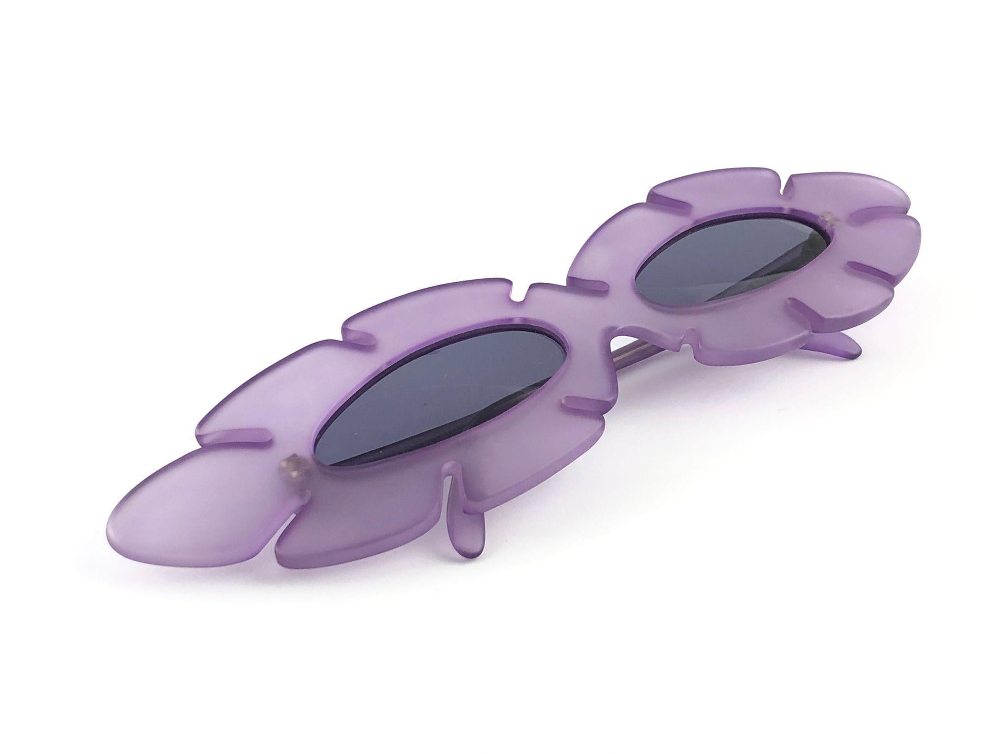 New Vintage Alain Mikli AM 85 Ultra Wide Light Purple France Sunglasses 1980's 1