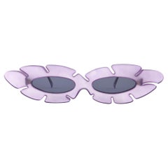 New Vintage Alain Mikli AM 85 Ultra Wide Light Purple France Sunglasses 1980's