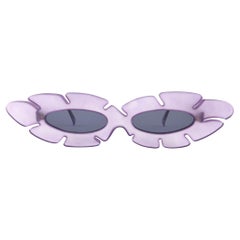 Nuevo Vintage Alain Mikli AM 85 Gafas de sol Ultra Anchas Púrpura Claro Francia Años 80