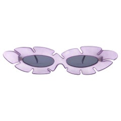 Alain Mikli - Lunettes de soleil vintage ultra larges violet clair, France, années 1980, état neuf