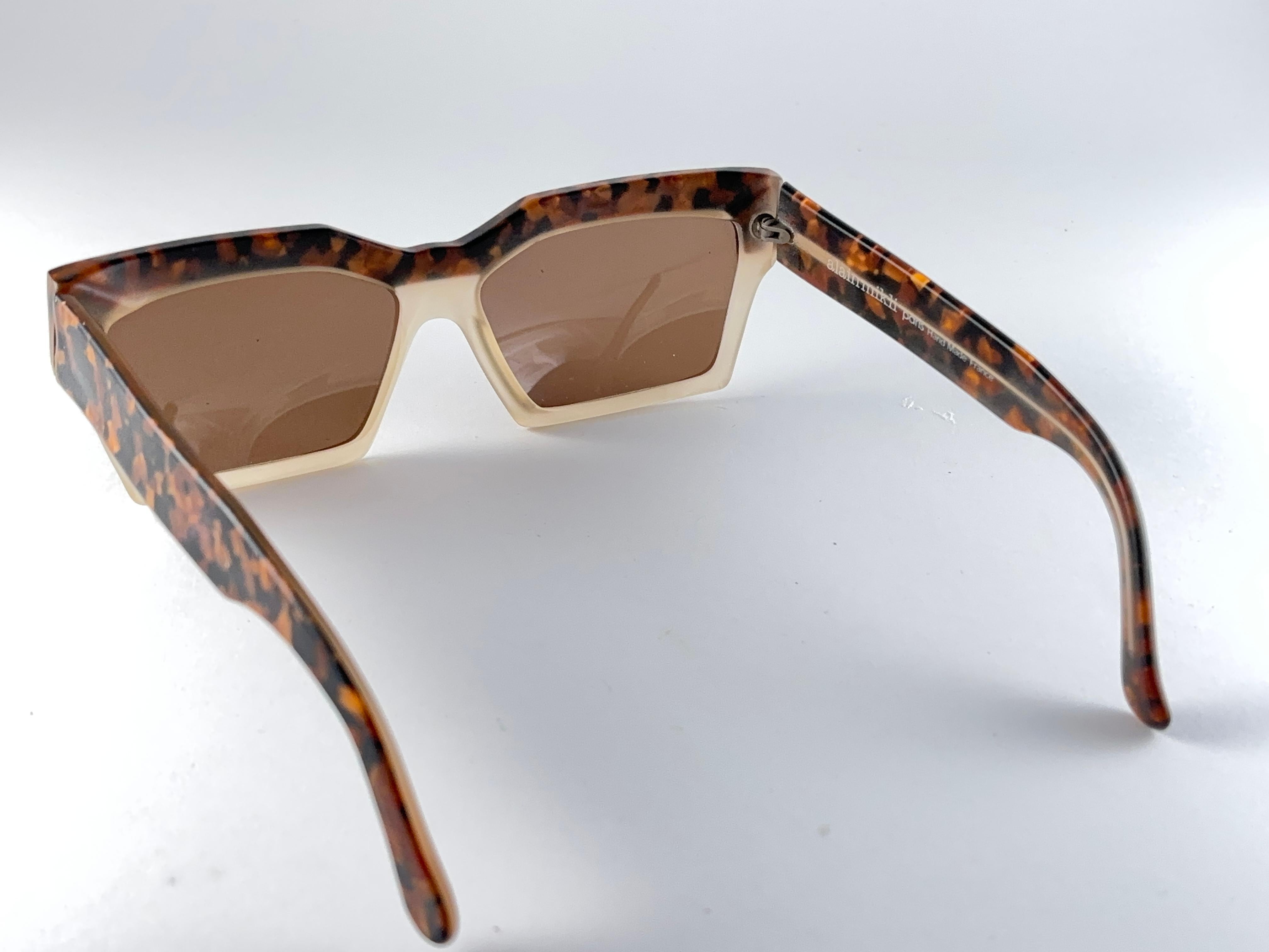 New Vintage Alain Mikli Am 88 Marbled Mask France Sunglasses 1980'S In New Condition For Sale In Baleares, Baleares
