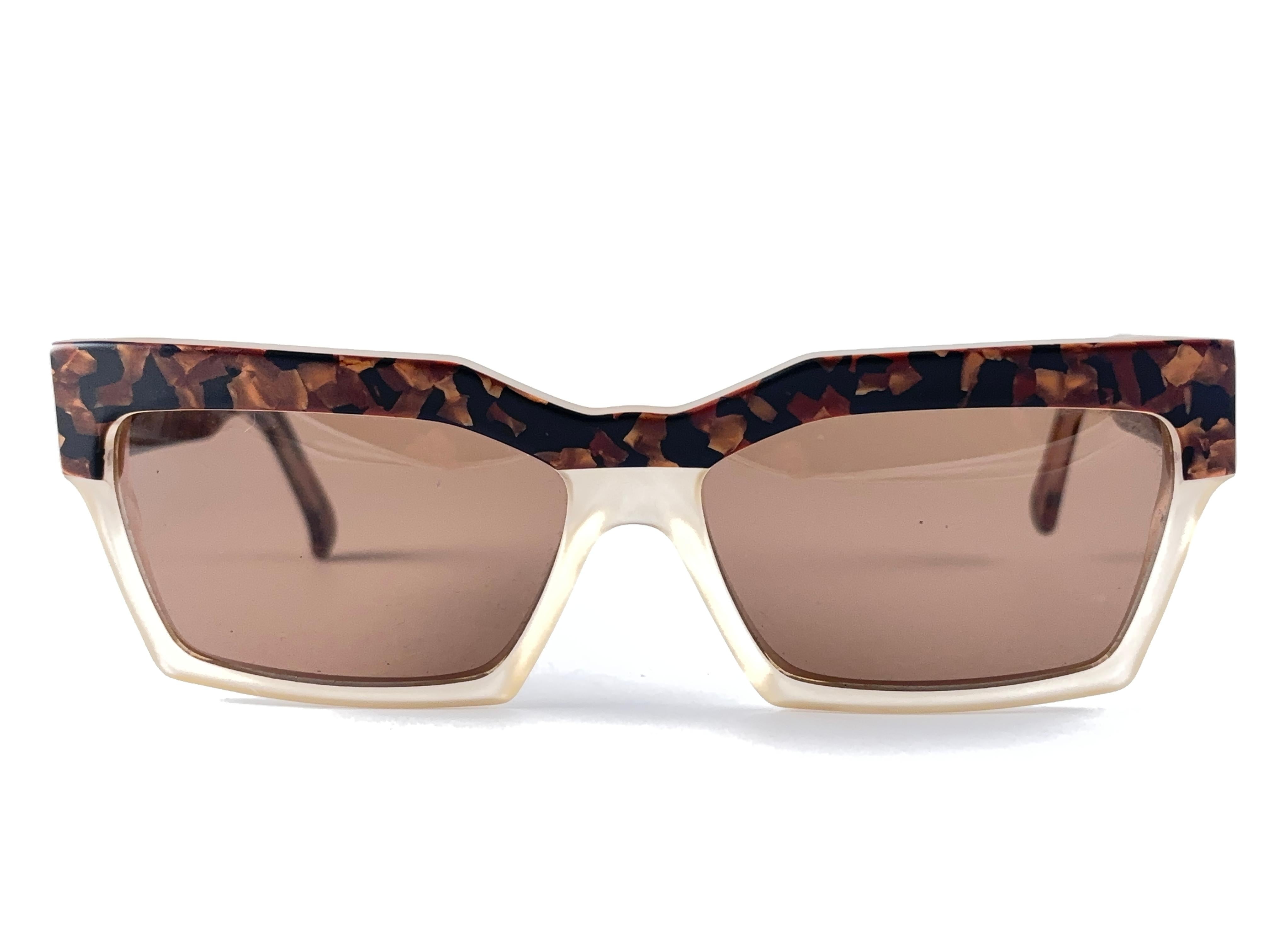 New Vintage Alain Mikli Am 88 Marbled Mask France Sunglasses 1980'S For Sale 2