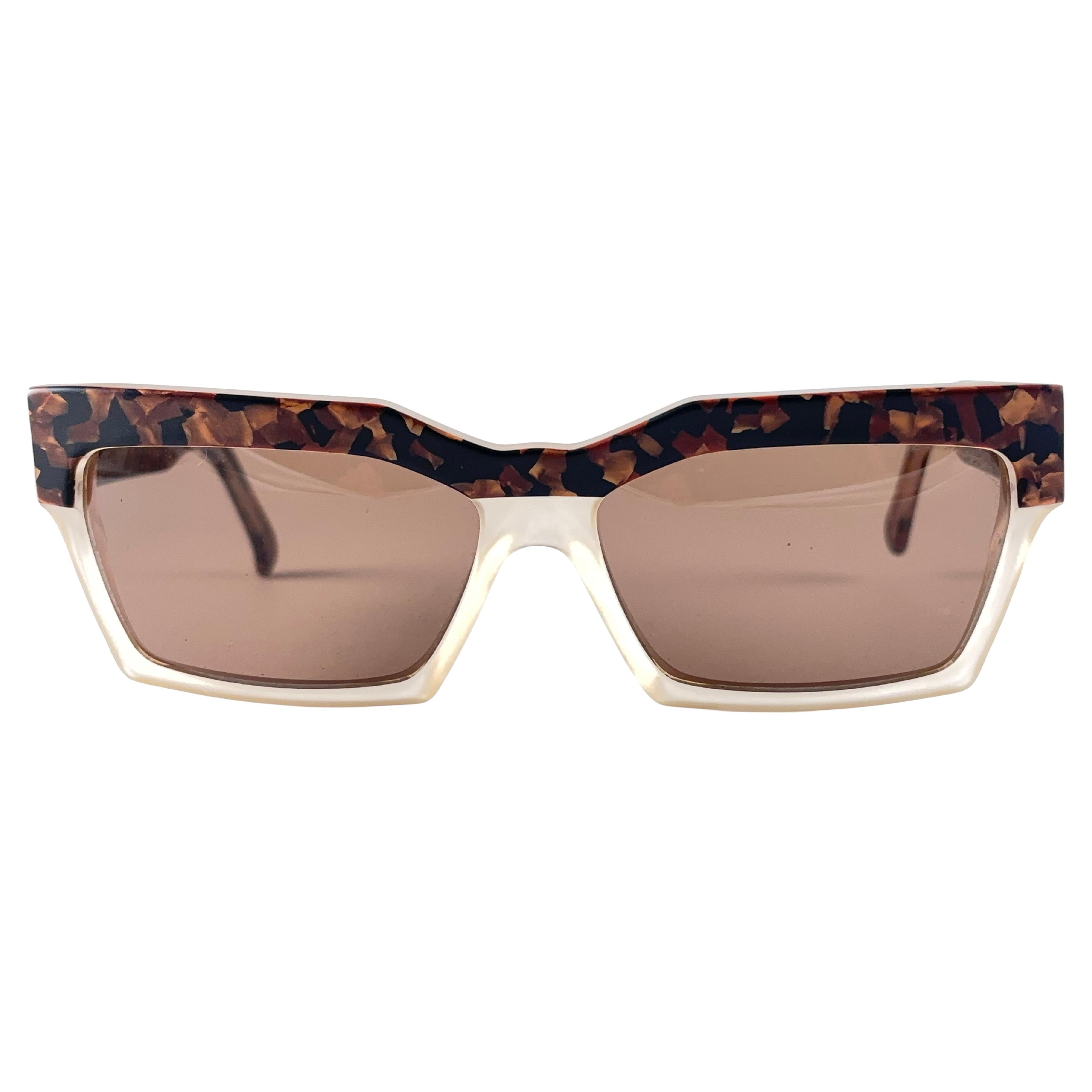 New Vintage Alain Mikli Am 88 Marbled Mask France Sunglasses 1980'S For Sale