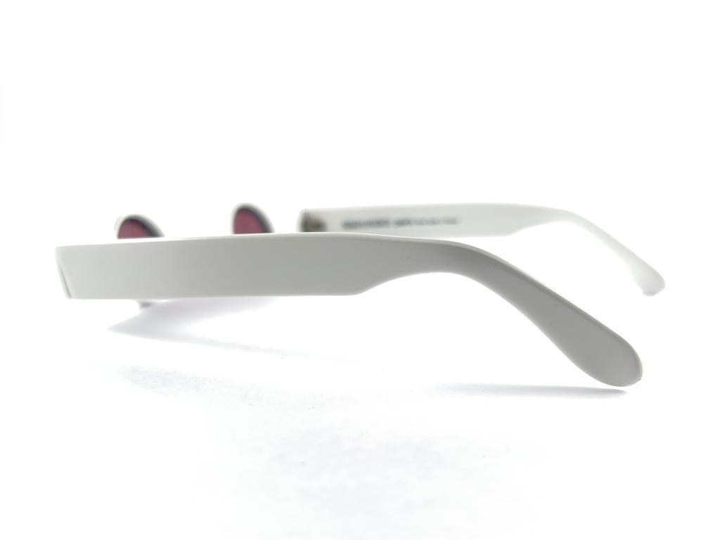 New Vintage Alain Mikli Am 89 0155 102 White Ultra Rare 1988 Sunglasses France For Sale 3